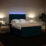 vidaXL Sommier à lattes de lit et matelas bleu 140x200 cm velours