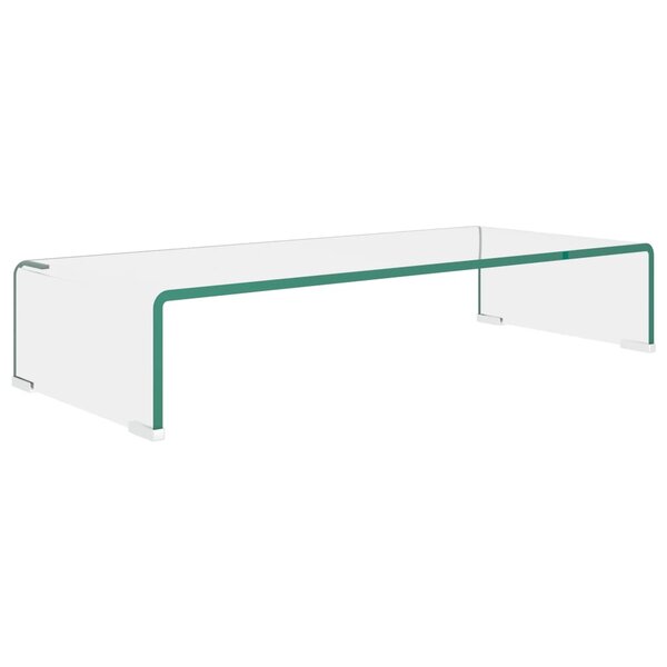 vidaXL Meuble TV/pour moniteur 70x30x13 cm verre transparent
