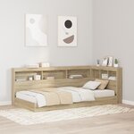 vidaXL Lit bibliothèque chêne Sonoma 75x190 cm en bois d'ingénierie