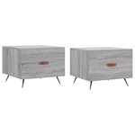 vidaXL Tables basses 2 Pièces sonoma gris 50x50x40 cm bois d'ingénierie