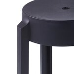 vidaXL Tabourets empilables lot de 4 noir plastique