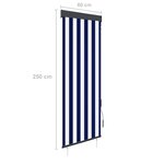 vidaXL Store roulant d'extérieur 60x250 cm Bleu et blanc