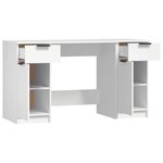 vidaXL Bureau avec armoire latérale Blanc Bois d'ingénierie
