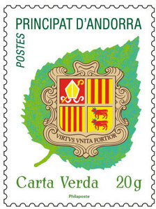 Timbre Andorre - Blason - Carta Verda
