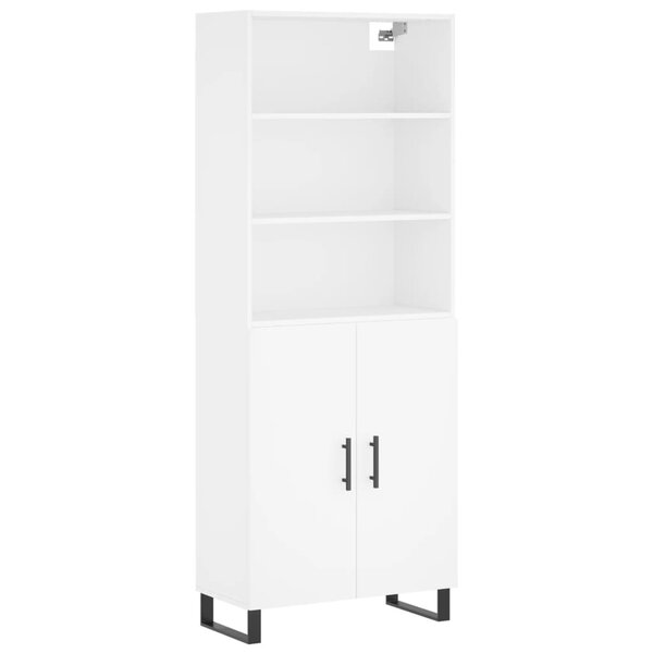 vidaXL Buffet haut Blanc 69 5x34x180 cm Bois d'ingénierie