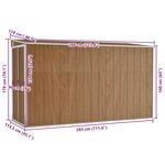 vidaXL Abri de jardin mural Marron 118x288x178 cm Acier galvanisé