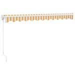 vidaXL Auvent rétractable jaune et blanc 3x2 5 m tissu et aluminium