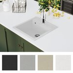 vidaXL Évier de cuisine Granit Seul lavabo Blanc