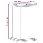 vidaXL Support pour plantes chêne marron 33x33x60 cm bois d'ingénierie