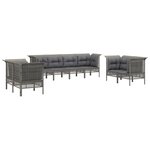 Salon de jardin meuble d'extérieur ensemble de mobilier 8 pièces avec coussins gris résine tressée 02_0017606