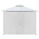 vidaXL Belvédère avec rideaux 600x298x270 cm Blanc 180 g/m²