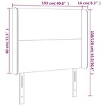 vidaXL Tête de lit avec oreilles Gris clair 103x16x118/128 cm Velours