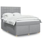 vidaXL Sommier à lattes de lit avec matelas Gris clair 160x200cm Tissu
