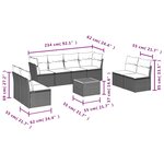 vidaXL Salon de jardin 9 Pièces avec coussins noir résine tressée