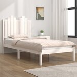 vidaXL Cadre de lit sans matelas blanc bois massif