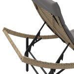 vidaXL Chaise longue avec coussin beige 55x199x50 cm résine tressée