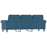 vidaXL Canapé à 3 places Bleu 180 cm Velours
