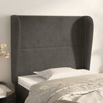 vidaXL Tête de lit avec oreilles Gris foncé 103x23x118/128 cm Velours