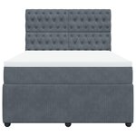 vidaXL Sommier à lattes de lit et matelas Gris foncé 160x200cm Velours