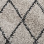 vidaXL Tapis shaggy à poils longs moderne beige anthracite 120x120 cm