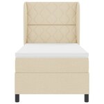 Lit Box Spring Crème avec Matelas  90x200 cm Tissu
