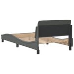 vidaXL Cadre de lit sans matelas gris foncé 100x200 cm tissu