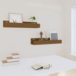 vidaXL Étagères murales 2 Pièces Marron miel 50x12x9cm Bois de pin massif