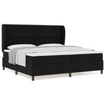 Lit à ressorts vidaXL avec matelas Noir 200x200 cm Tissu