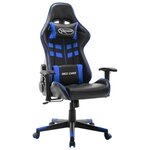 vidaXL Chaise de jeu Noir et bleu Cuir artificiel