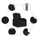 vidaXL Fauteuil de massage inclinable électrique Noir Tissu