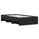 vidaXL Cadre de lit noir 100x200 cm bois d'ingénierie
