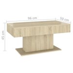vidaXL Table basse chêne sonoma 96x50x45 cm bois d'ingénierie