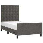 vidaXL Cadre de lit avec tête de lit Gris foncé 100x200 cm Velours