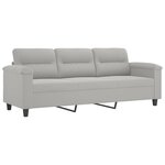 vidaXL Ensemble de canapés 3 Pièces coussins Gris clair Tissu microfibre