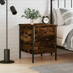 vidaXL Table de chevet chêne fumé 40x42x50 cm bois d'ingénierie