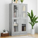 vidaXL Armoire à vitrine Sonoma gris 82 5x30 5x150cm Bois d'ingénierie