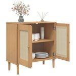 vidaXL Buffet SENJA aspect rotin marron 80x35x80 cm bois massif de pin