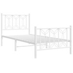vidaXL Cadre de lit métal avec tête de lit/pied de lit blanc 90x200 cm