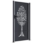 vidaXL Portail de jardin anthracite 105x205cm acier conception d'arbre