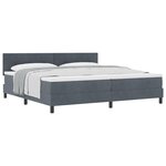 Lit à ressorts vidaXL avec matelas Gris foncé 200x200 cm Velours