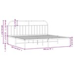 vidaXL Cadre de lit métal sans matelas avec tête de lit noir 193x203cm