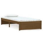 vidaXL Cadre de lit Marron miel Bois massif 75x190 cm Petit simple