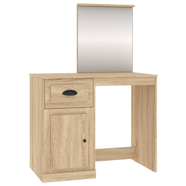 vidaXL Coiffeuse avec miroir chêne sonoma 90x50x132 5 cm