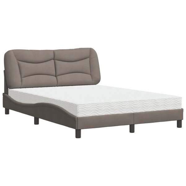 vidaXL Lit avec matelas taupe 140x200 cm tissu
