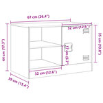 vidaXL Meuble TV blanc 67x39x44 cm acier