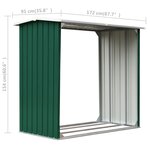 vidaXL Abri de stockage de bois Acier galvanisé 172x91x154 cm Vert
