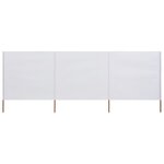 vidaXL Paravent 3 panneaux Tissu 400 x 80 cm Blanc sable