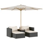 vidaXL Salon de jardin 5 Pièces avec coussins noir résine tressée acacia