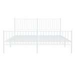 vidaXL Cadre de lit métal sans matelas et pied de lit blanc 180x200 cm