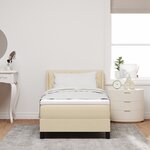 Lit Box Spring vidaXL avec Matelas Crème 100x200 cm Tissu